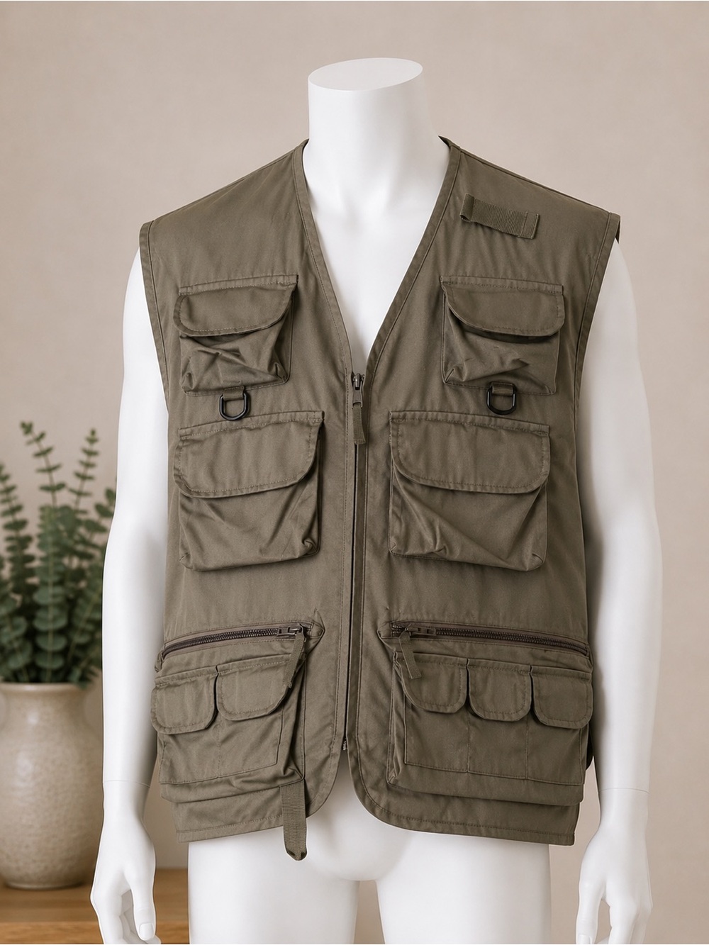 Werter’s XL Utility Fishing Vest Khaki Multi Pocket Outdoor Travel - Picture 11 of 11